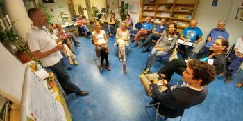 Foto einer Arbeitsgruppe bei einem vergangenen Soziokratie-Workshop