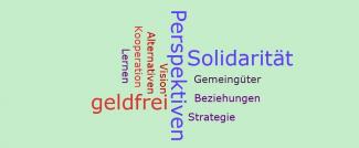 Bild: Genossenschaft für Gemeinwohl Wordcloud Geldfreie Gesellschaft