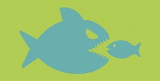 Foto: Grüne Wirtschaft Großer Fisch frisst kleinen