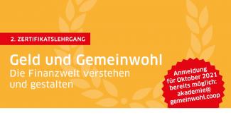 Bild: Genossenschaft für Gemeinwohl Banner Zertifikatslehrgang 2021/22