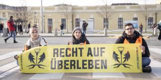 Bild: Letzte Generation Klimaaktivist:innen im Einsatz
